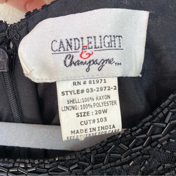 Candlelight & Champagne Black Beaded & Lace Cocktail Evening Top Plus Size 20W - Picture 3 of 16